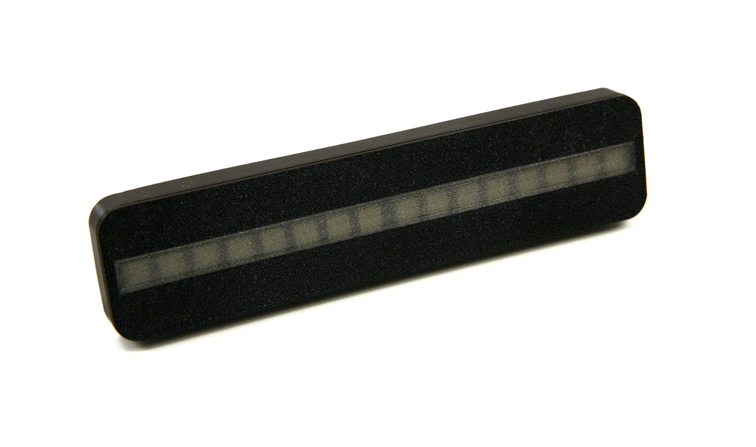 SimWorks LED RPM Strip mounted on a sim racing rig